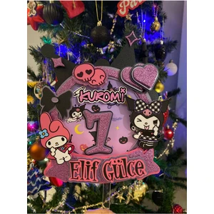 Kuromi Temalı 3D Cake Topper Doğum Günü Pasta Süsü