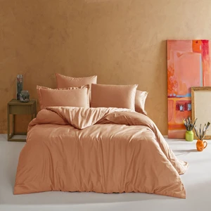 Mix&match Pamuk Saten Çift Kişilik Saten Nevresim Kılıfı Turuncu