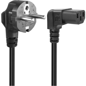 C13 Power Kablo - Yukarı Dik Açı 90 Derece Dirsek L Tip - Standart Güç Kablosu - 1.8 mt