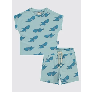Civil Baby  Erkek Bebek Şortlu Takım 6-18 Ay Soft Mavi