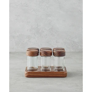 Elegant Cam 6'lı Baharatlik 90 ml Kahverengi
