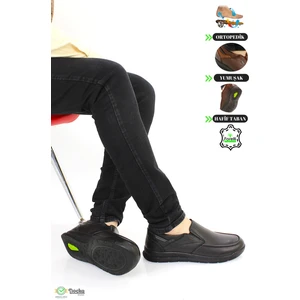 Erkek Ortopedik  Deri Günlük Geniş Kalıp Ayakkabı (Taraklı Ayaklara) F5M/CM46515