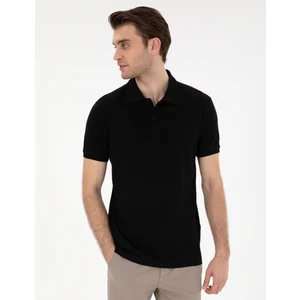 Pierre Cardin Erkek Siyah Slim Fit %100 Pamuk Polo Yaka Basic Tişört 50306448-VR046