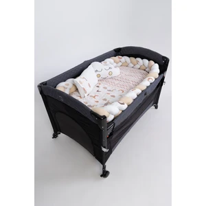 Bebemin Dünyası Maral Örgülü Park Beşik Uyku Seti Kahverengi