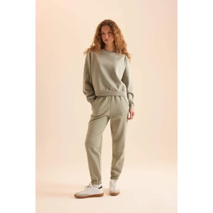 Regular Fit 2'li Takım Sweatshirt Beli Lastikli Jogger Eşofman Altı D8022AXNS