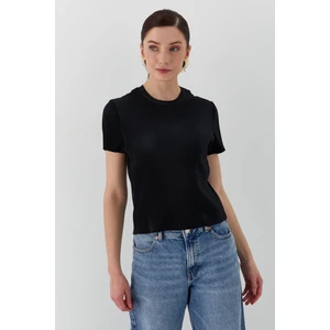 Piliseli Bluz Sıyah