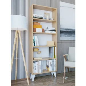 Kitaplık Marbella - Parlak Beyaz 5 Raflı Açık Kitaplık