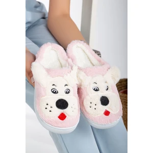 Köpekli Peluş Kaydırmaz Taban Ev Terliği