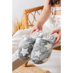 Kadın Yıldızlı Peluş Ev Terliği Çeyiz-bohça Terliği