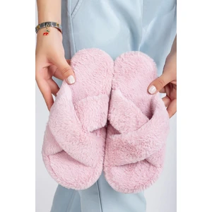 Kadın Ev Terliği Çapraz Bantlı Misafirlik Çeyizlik Eva Taban Terlik