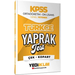 Yediiklim 2026 Kpss Ortaöğretim Ön Lisans Türkçe Çek Kopart Yaprak Test