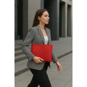 Clutch Kırmızı Portföy El Makyaj Çantası