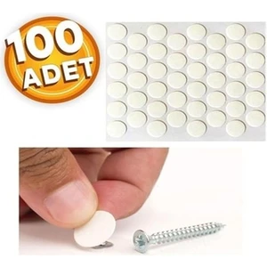 Emirhan Yapışkanlı Mobilya Vida Tapası Vida Kapatıcı Tapa Beyaz Renkli ( 100 Adet )