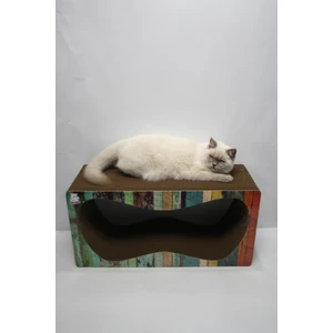 Lazy Paws Karton Kedi Tırmalama Kanepesi 68X24X33 cm - X-Large - Çizgili Desen