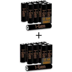 I-Gen A174 24'lü Paket Ultra Alkalin Pil 12 Adet LR03 1.5V AAA İnce Kalem Pil + 12 Adet LR6 1.5V AA Kalem Pil