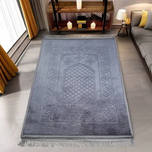 Soft Yumuşak Kadife Peluş Seccade Koyu Kahve 70 x 110 cm - 750 gr