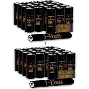I-Gen A175 48'li Paket Ultra Alkalin Pil 24 Adet LR03 1.5V AAA İnce Kalem Pil + 24 Adet LR6 1.5V AA Kalem Pil