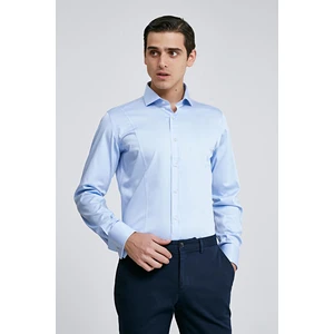 Ds Damat Slim Fit Mavi Düz Gömlek