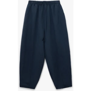 Modal Kumaş Beli Lastikli Bağlamalı Cepli Balon Fit Pantolon