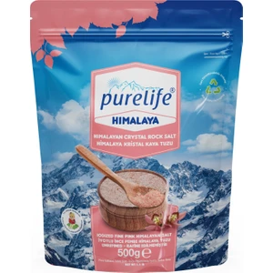 Pure Life Himalaya Tuzu Ince Iyotlu Kristal Kaya Tuzu Pembe 500g | Rafine Edilmemiş & Doğal | Zengin Mineralli
