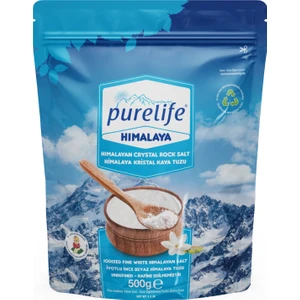 Pure Life Himalaya Tuzu Ince Iyotlu Kristal Kaya Tuzu Beyaz 500g | Rafine Edilmemiş & Doğal | Zengin Mineralli