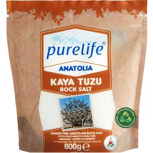 Pure Life Kaya Tuzu Ince Iyotlu Anadolu Kaya Tuzu 800g | Rafine Edilmemiş & Doğal Tuz | Yüksek Mineralli