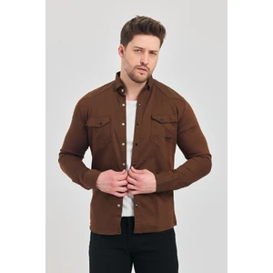 YXC Trend Maker Erkek Mint Slim Fit Dar Kalıp Pamuklu Kot Gömlek