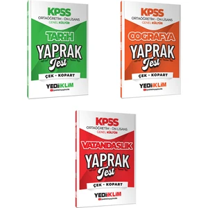 Yediiklim Yayınları 2026 KPSS Ortaöğretim Ön Lisans Genel Kültür Çek Kopart Yaprak Test 3'lü Set
