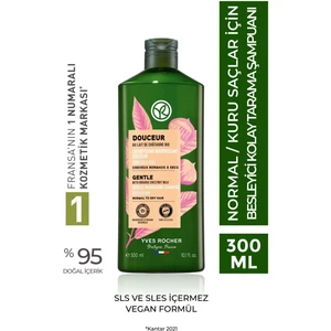 Yves Rocher Normal/Kuru Saçlar İçin (Doucer) Besleyici Kolay Tarama Şampuanı - Tuzsuz & Vegan-300 ml