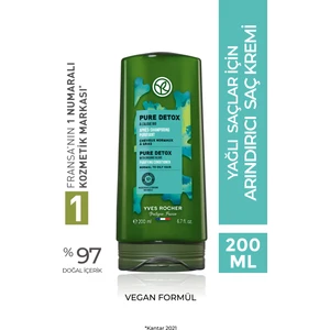 Yves Rocher Yağlı Saçlar İçin (Pure Detox) Arındırıcı Saç Kremi - Vegan-200 ml
