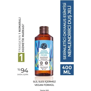 Yves Rocher Duş Jeli-Nemlendirici Serinletici Okyanus Esintisi -SLS,SLES İçermez,Vegan-400ml