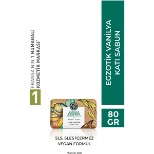 Yves Rocher Bourbon Vanilya Katı Sabun 80 g – Doğal İçerikli, Cildi Kurutmayan ve Nazikçe Temizleyen