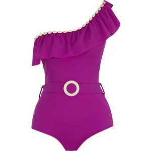 Sailor Moda Saılors Tek Omuz Deniz Kabuklu Kemerli Mayo Slr 305