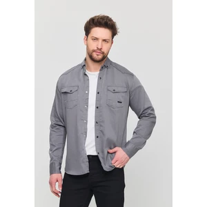 YXC Trend Maker Erkek Mint Slim Fit Dar Kalıp Pamuklu Kot Gömlek