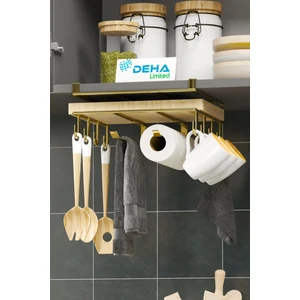 Paslanmaz Kupa Fincan Askılı Kesme Tahtası Raflı Mutfak Tezgah Üstü Organizer Raf Stand