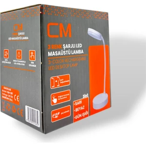 cm 3 Renkli Şarjlı LED Masaüstü Lamba