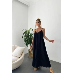 Kadın Aerobin Kumaş Ayarlanabilir Askılı Uzun Elbise