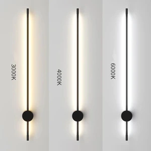 Modern Dekoratif LED Duvar Aplik 70CM Siyah 3000K