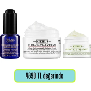 Avokado Göz Kremi, Ultra Nemlendirici Ve Midnight Recovery Concentrate Cilt Bakımı Seti
