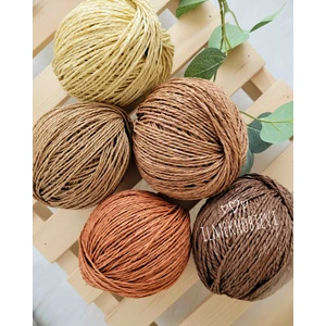Kağıt İp 5li Set Örgü İpi 250 gr Kahverengi Soft Renkli (%100 Paper ),(50şer Gr)