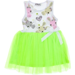 Kız Çocuk Elbise Tüllü Baskılı