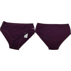 Kadın 3'lü Paket Önü Dantelli Külot Arkası Pamuk Düz Renk Külot Rahat ve Nefes Alan Iç Çamaşırı