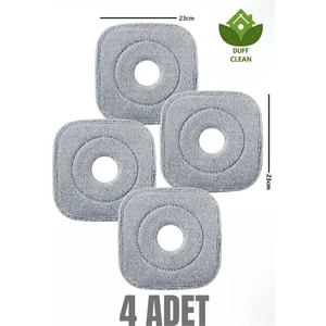 Duff Clean Kare Başlıklı Mop Set Için 4 Adet Yedek Mikrofiber Mop Bezi