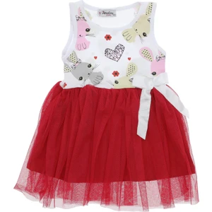 Kız Çocuk Elbise Tüllü Baskılı