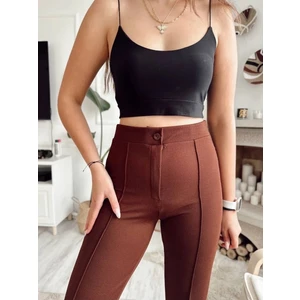 Krep Kumaş Likralı Palazzo Pantolon Ön Çimalı 