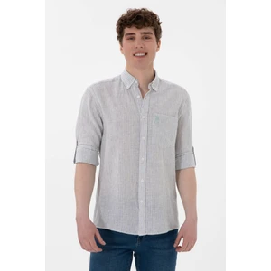 U.s. Polo Assn. Erkek Su Yeşili Gömlek Desenli 50299595-VR048