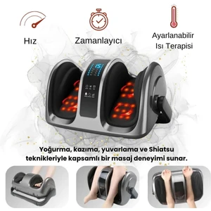 Yeni Shiatsu Ayak Masaj Aleti Yoğurmalı Isıtmalı Dolaşım Ayak Masaj Cihazı