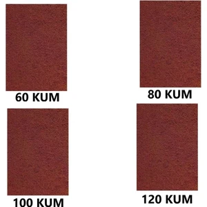 Su Zımparası, Yumuşak Kağıt, Yüksek Kalite 23X28 cm 60,80,100,120 Kum 4 Parça