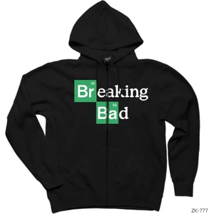 Breaking Bad Siyah Fermuarlı Kapşonlu Sweatshirt