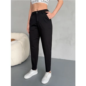 Yüksek Bel Likralı Esnek Mom Pantolon